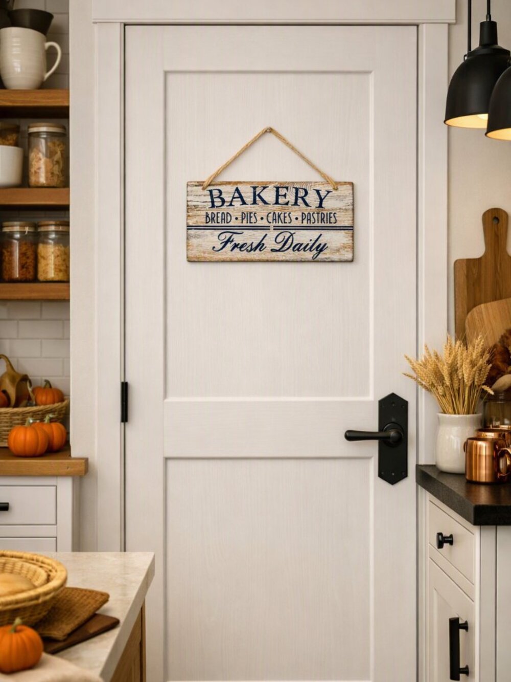 Vintage Style Bakery Wall Sign – Rustic Farmhouse Kitchen Decor, Pantry Sign